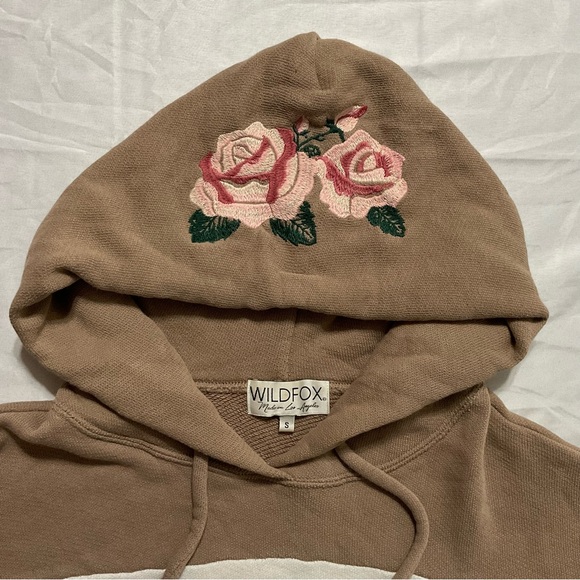 Vintage WILDFOX Hoodie Sweatshirt Embroidered Flower Pullover Floral Women’s S - Picture 4 of 11